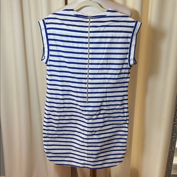 J Crew Blue and White Striped cropped sleeve dress size Small - Picture 5 of 10